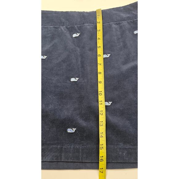 Vineyard Vines Corduroy Mini Skirt Sz 6 whale embroidered EUC preppy Navy blue - Picture 4 of 5